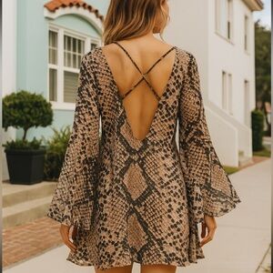 Elegant Snake Print Dress